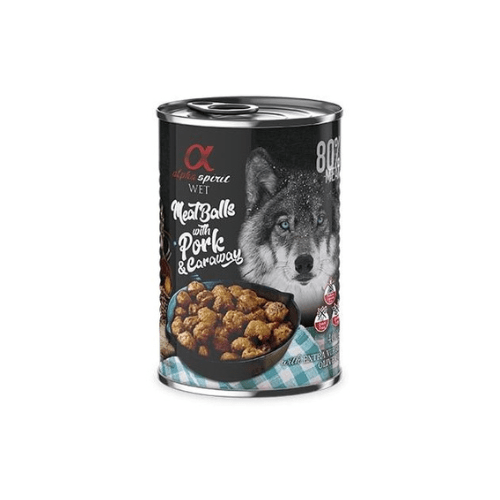 Alpha Spirit Albondigas Cerdo Alcaravea Para Perros Pack Ahorro 6X400 Gr