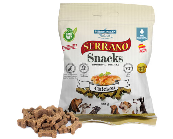 Serrano Snacks pollo para perros de Mediterranean Natural