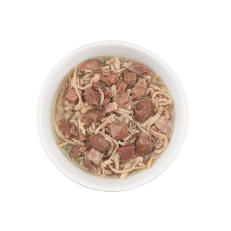 schesir after dark wholefood alimento humido em pedacos para gato adulto frango e presunto (1)