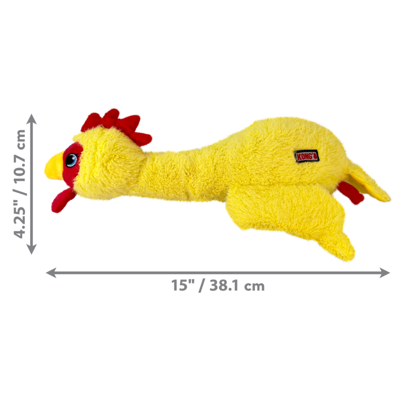 Kong Scruffs Pollo, peluche para perro talla MD/LG